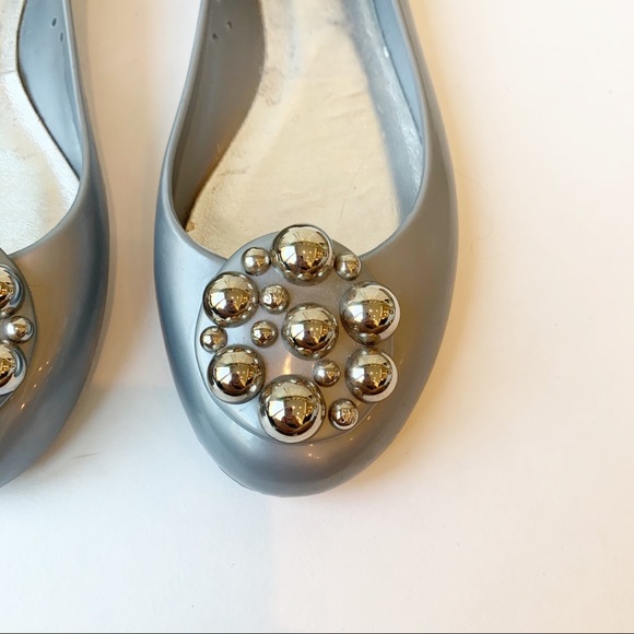Stuart Weitzman silver Jelly flats FLAWED - Picture 4 of 10